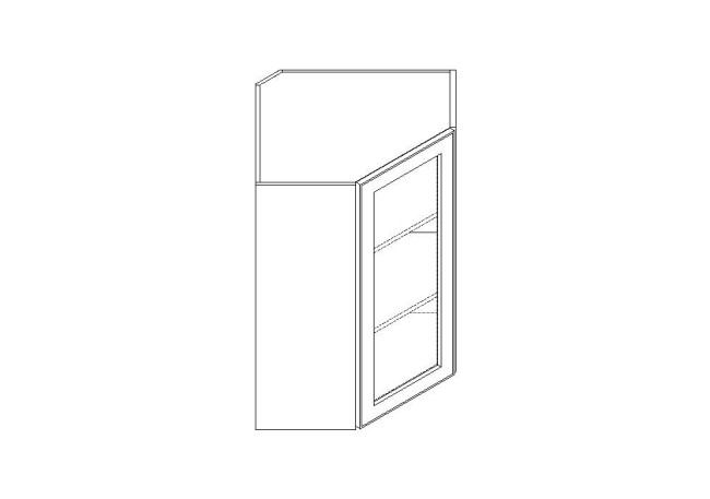 WDCMD2436 Storm Gray Wall Diagonal Prepped for Glass Corner Cabinet 24" x 36" (RTA)