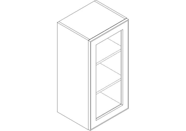 WMD1530 Imperial Blue Wall Prepped for Glass Door Cabinet (Single Door) 15" x 30" (RTA)