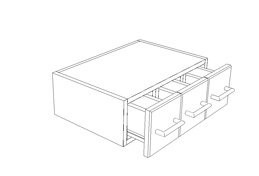 WSD1806 Imperial Blue Wall Small Drawer (Three Drawers) 18" x 6" (RTA)