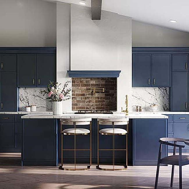 Petit Blue 10 Ft Kitchen Cabinet Set (RTA Preconfigured Bundle)
