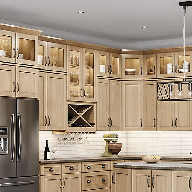 Shaker Honey 10 Ft Kitchen Cabinet Set (RTA Preconfigured Bundle)