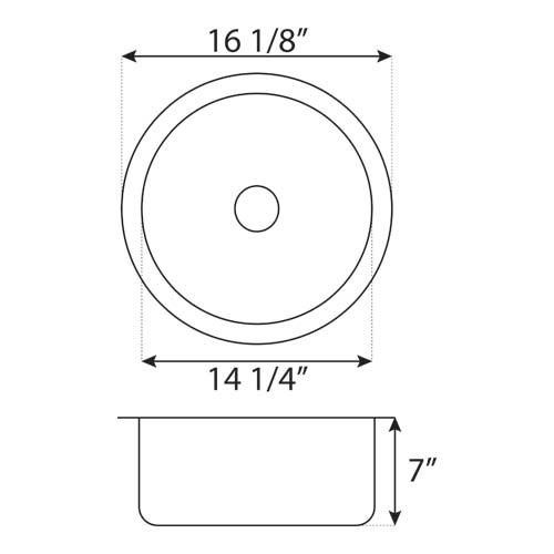 LCL101 Top/Undermount Stainless Steel Single Bowl Bar or Prep Sink