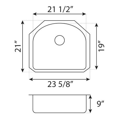 LCL105 Undermount Stainless Steel Single Bowl Kitchen Sink