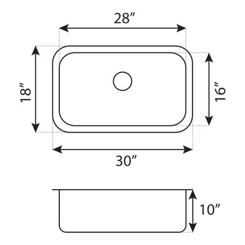 LCL107 Undermount Stainless Steel Single Bowl Kitchen Sink