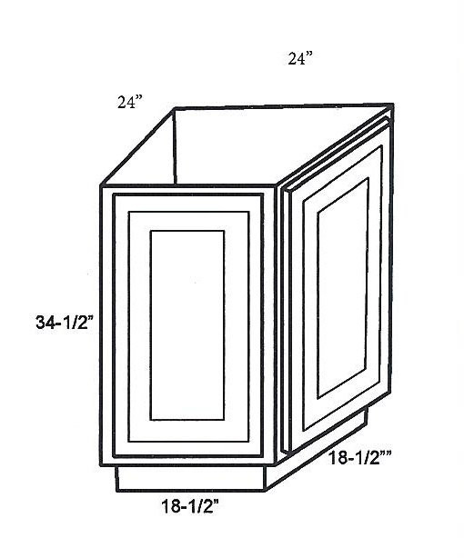 AB24 Woodland Brown Shaker Base Angle Cabinet