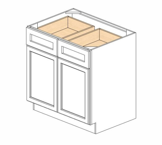 B33B Woodland Brown Shaker Double Door Cabinet