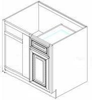 BBRC39/42-36W Graystone Shaker Base Blind Corner Cabinet