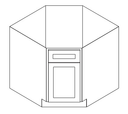 BDCF36 Woodland Brown Shaker Base Diagonal Corner Cabinet