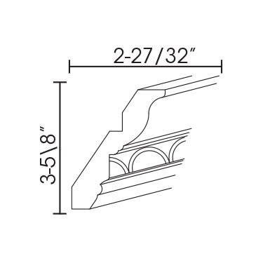 CM96B-4 Pearl Crown Molding Egg and Dart (RTA)