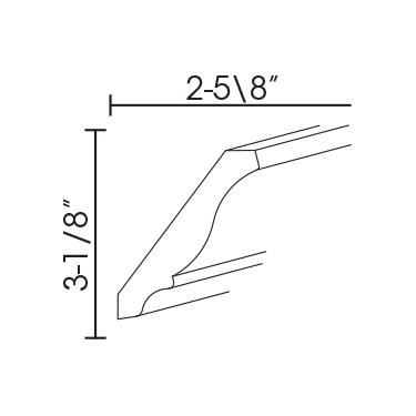 CM96-H Woodland Brown Shaker Large Crown Molding