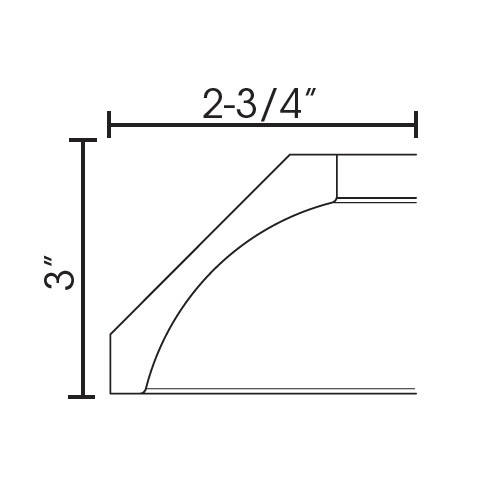 CM96K-4 Ice White Shaker Crown Molding (RTA)