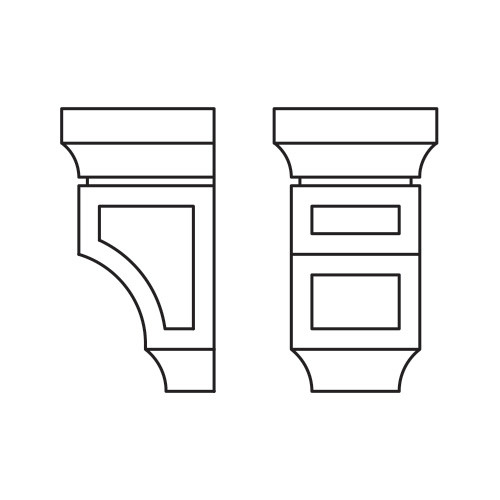 CORBEL75-S Woodland Brown Shaker Decorative Corbel