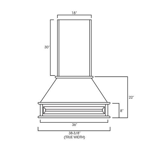 CWH36 Ice White Shaker Wall Range Hood (RTA)