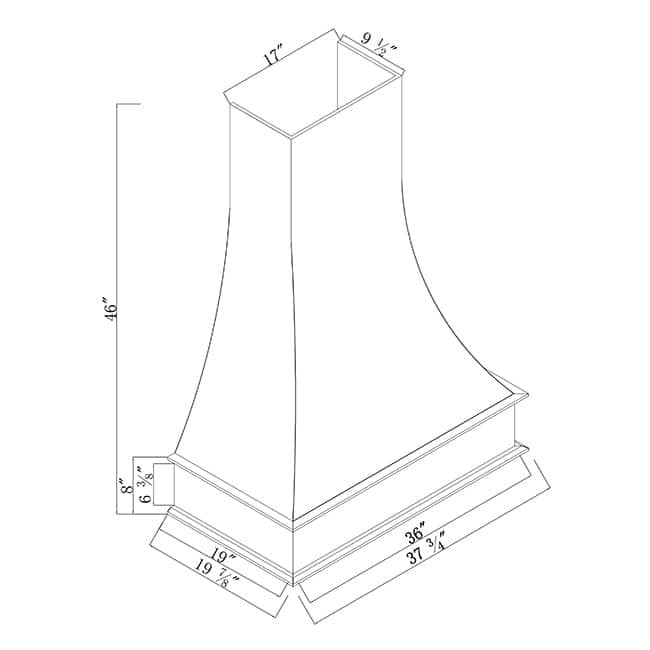 EWH36 Woodland Brown Shaker Wall Range Hood
