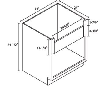 FSB36 Woodland Brown Shaker Farm Sink Base Cabinet