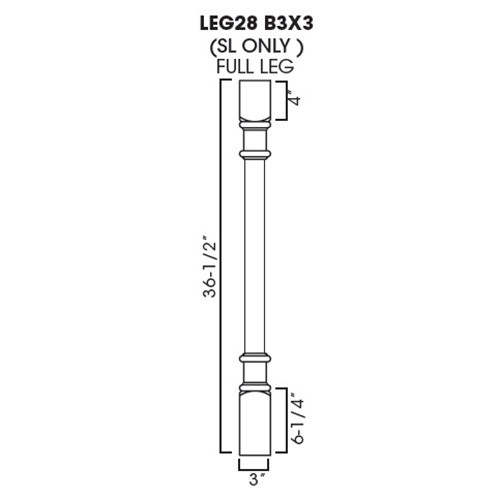 LEG28-B3X3 Pearl Decor Leg (RTA)