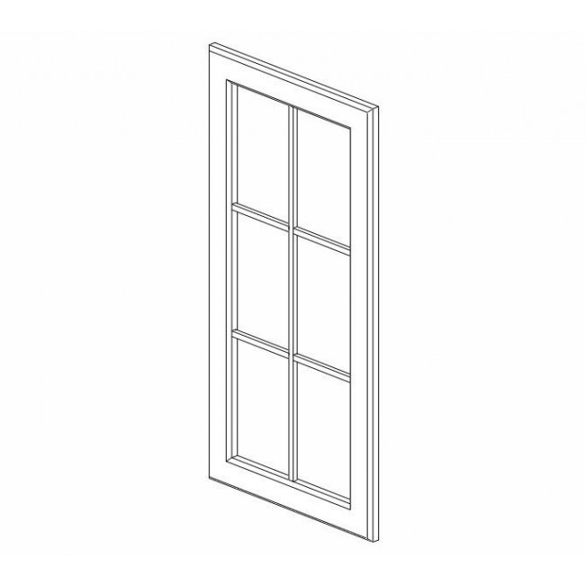 W1530MGD Gramercy White Wall Mullion Glass Door