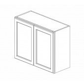 W3024B Woodland Brown Shaker Wall Double Door Cabinet