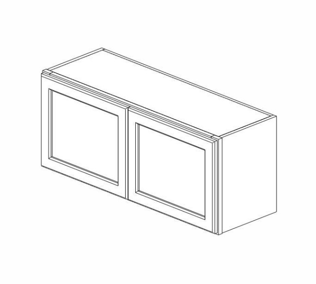 W3615B Woodland Brown Shaker Wall Double Door Cabinet