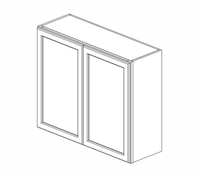 W3630B Woodland Brown Shaker Wall Double Door Cabinet
