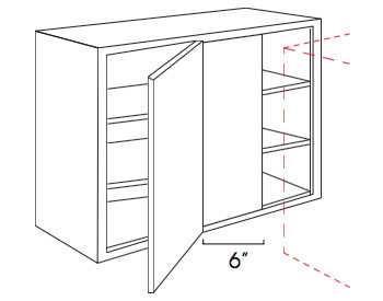WBLC30/33-3036 Nova Light Gray Wall Blind Corner Cabinet (RTA)