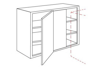 WBLC30/33-3042 Woodland Brown Shaker Wall Blind Corner Cabinet