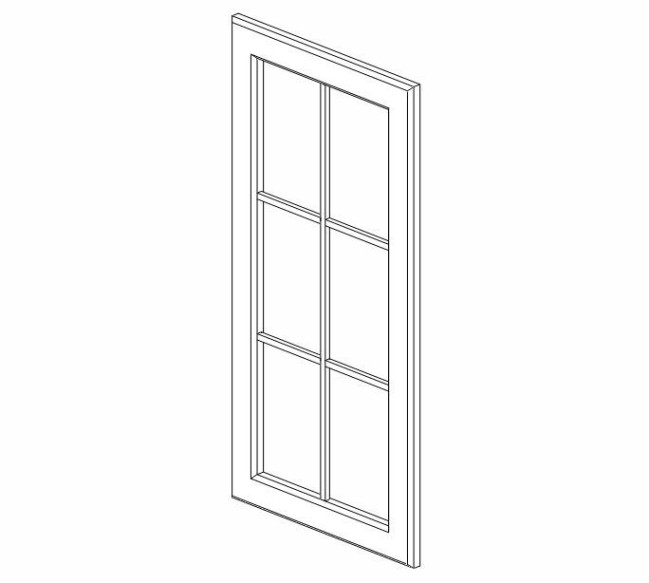 W3030BMGD Gramercy White Wall Mullion Glass Door (RTA)