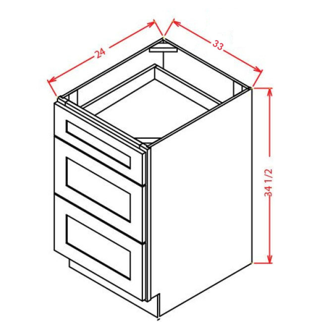 3DB33 Oxford Sage Drawer Base Cabinet (RTA)
