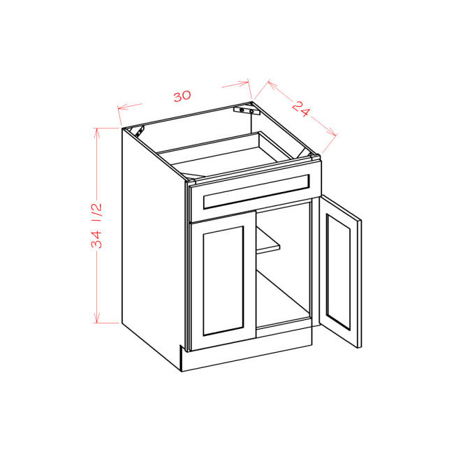 B30S Oxford Sage Base Double Door Cabinet (RTA)