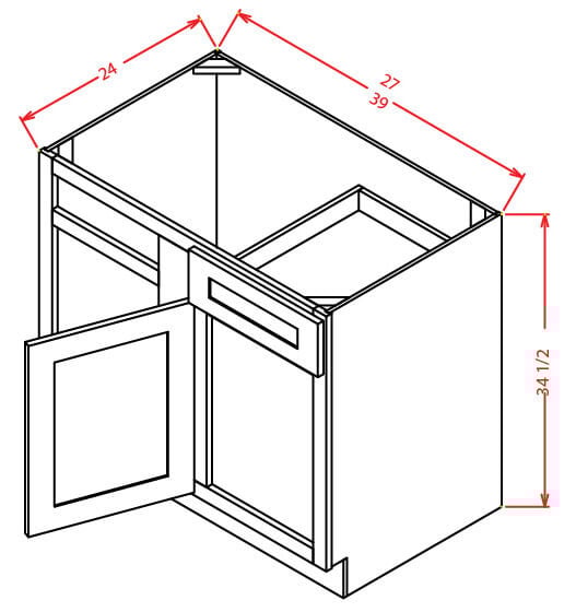 BBC36 Oxford Toffee Blind Base Corner Cabinet (RTA)