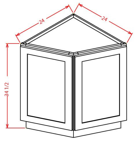 BEC24 Oxford Toffee Angle Base Cabinet (RTA)