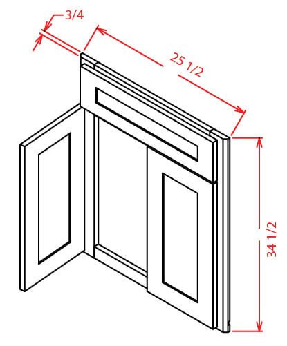 DCSF42 Oxford Toffee Corner Sink Base Front (RTA)
