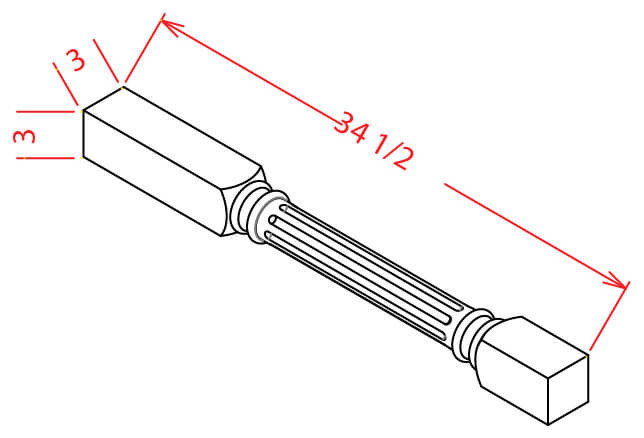 FLDL Oxford Toffee Fluted Decorative Leg (RTA)