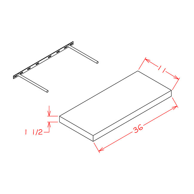 FS36 Oxford Sage Wall Floating Shelf (RTA)