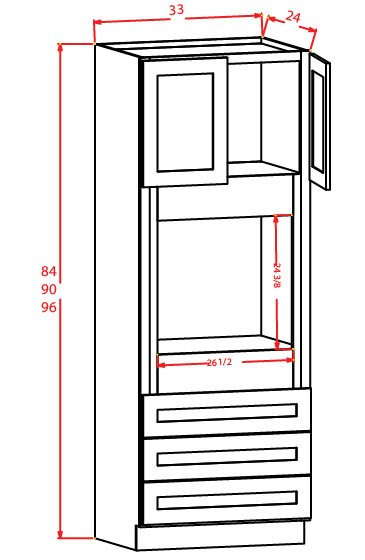 O339624 Oxford Toffee Universal Oven Cabinet (RTA)