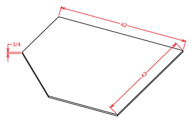 SBF4242 Oxford Sage Corner Sink Front Floor (RTA)