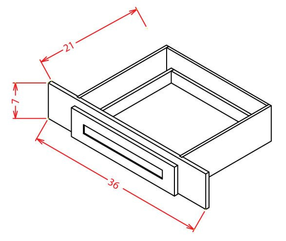 VKD36 Shaker Gray Knee Drawer (RTA)