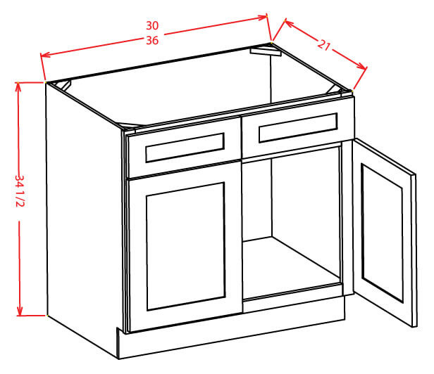 VS30 Shaker Gray Vanity Sink Base Cabinet (RTA)