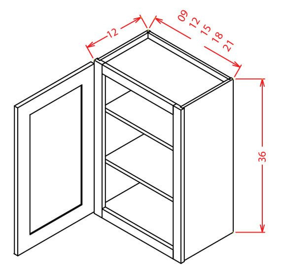 W1836 Oxford White Wall Cabinet (RTA)