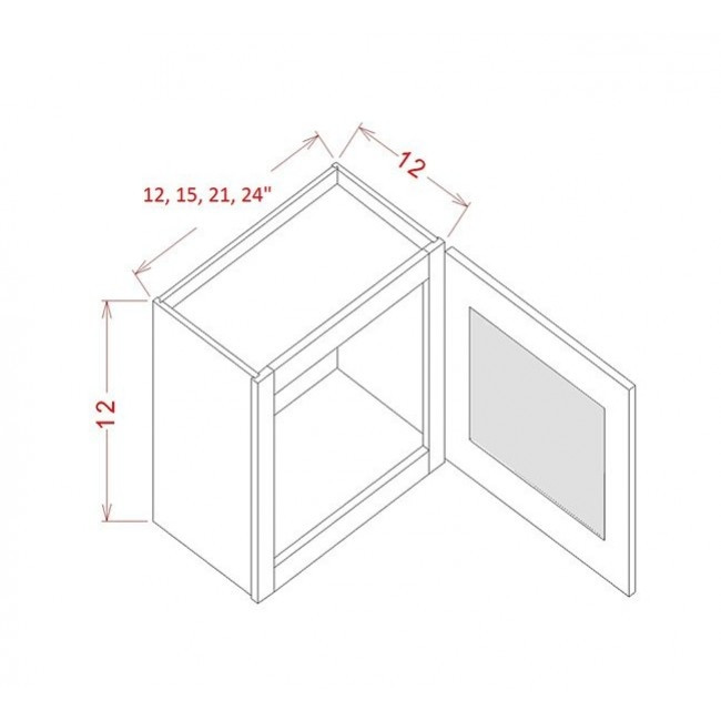 W2112GD Oxford Toffee Stacker Wall Prepped for Glass Door Cabinet with Finished Interior (RTA)