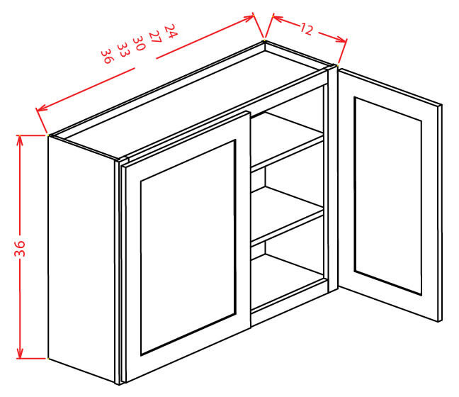W2436 Oxford White Wall Cabinet (RTA)