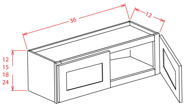 W3612 Oxford White Wall Cabinet (RTA)