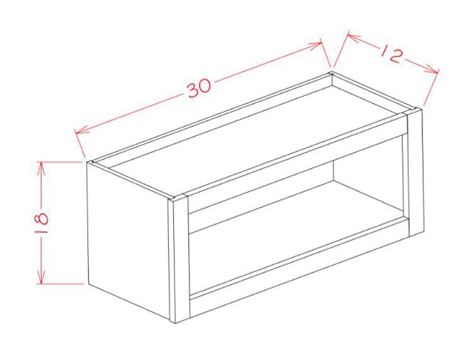 WOC3018 Oxford Sage Wall Open Cabinet (RTA)