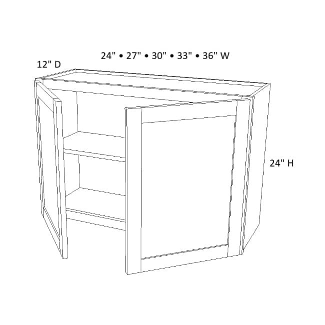 W2424 Dark Caramel Wall Double Door Cabinet (RTA)