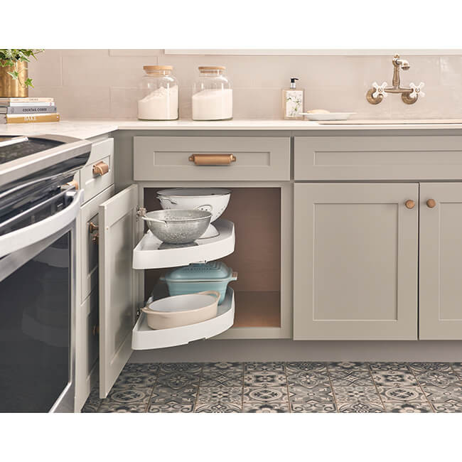 BC42LSPO Madison Stonybrook Base Corner Lazy Susan Pull-Out Shelves