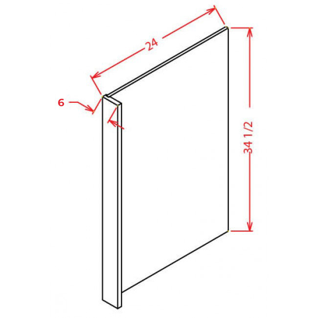 DWP6 Bowery Pewter Dishwasher End Panel w/ 6" Filler