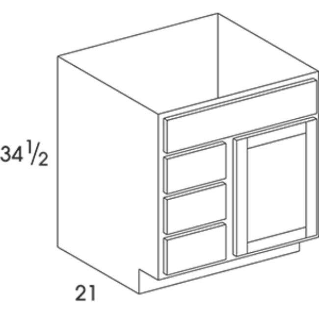 VBR30 Madison Honey Vanity Combo Right Cabinet