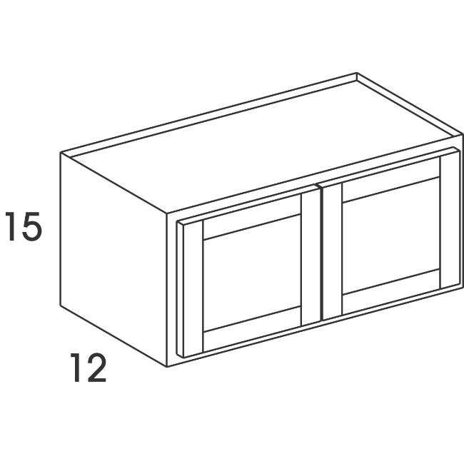 W3615 Madison Pewter Wall Double Door Cabinet