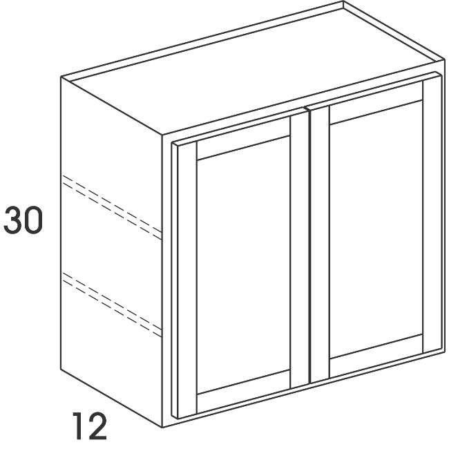 W3330 Bowery Pewter Wall Double Door Cabinet