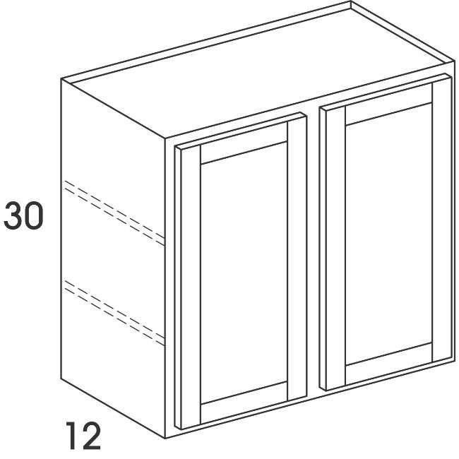 W4230 Madison Pewter Wall Double Door Cabinet